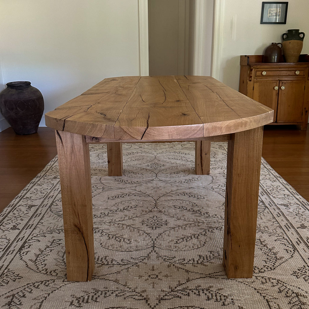 Rounded Edge Oak Dining Table